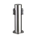 Outdoor Energieverteiler TOKIO, IP44, zylindrisch, mit Kindersicherung + Federdeckel, V2A Edelstahl, 2-fach