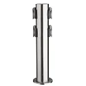HEITRONIC Outdoor Energieverteiler TOKIO, IP44, zylindrisch, mit Kindersicherung + Federdeckel, V2A Edelstahl, 4-fach
