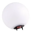 Solar LED Kugelleuchte BOULE, IP44, 4000K, Akku wechselbar, mit Erdspieß + Sensor, Kunststoff, weiß, Ø 25cm