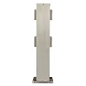 HEITRONIC Energieverteiler BANGKOK, IP44, mit Kindersicherung + Federdeckel, V2A Edelstahl, für Gravur geeignet, 4-fach, 47cm