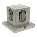 Outdoor Energieverteiler STEIN-WÜRFEL, max. 16A / 3680W, mit 500cm Anschlusskabel + Federklappdeckeln