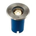 Bodeneinbaustrahler POTSDAM, GU10, 230V, IP67, V2A Edelstahl / Glas klar, starr, rund