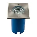 Bodeneinbaustrahler POTSDAM, GU10, 230V, IP67, V2A Edelstahl / Glas klar, starr, eckig