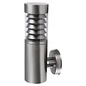 Außenwandleuchte SATURN, IP44, ohne Sensor, E27 max. 12W, Edelstahl / klar