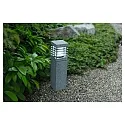 HEITRONIC Sockelleuchte LA MER, 40cm, E27 max. 20W, Granit / Edelstahl, seewasserbeständig, für Gravur geeignet