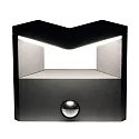 LED Außenwandleuchte BONITA, IP54, 10W 3000K 600lm, Alu-Druckguss / PC, anthrazit / matt, mit Bewegungsmelder