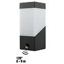 HEITRONIC Außenwandleuchte MADELEINE, IP44, E27, Alu-Druckguss / PC, anthrazit / matt, mit Bewegungsmelder