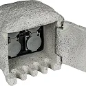 HEITRONIC Energieverteiler PIEDRA, 4-fach, 250V / 16A, max. 3680W, IP44, grau