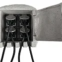 HEITRONIC Energieverteiler PIEDRA, 4-fach, 250V / 16A, max. 3680W, IP44, grau