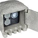 HEITRONIC Energieverteiler PIEDRA, 2-fach, mit Zeitschaltuhr, 250V / 16A, max. 3680W, IP44, grau