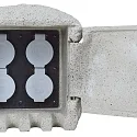 Energieverteiler PIEDRA, 4-fach, 250V / 16A, max. 3680W, IP44, grau