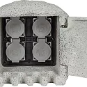HEITRONIC Energieverteiler PIEDRA, 4-fach, mit Direktanschluss, 250V / 16A, max. 3680A, IP44, grau
