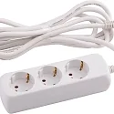 HEITRONIC Steckdosenleiste, 3-fach, 3G 1.5mm², weiß, geeignet für DE / FR /B, mit 300cm Anschlusskabel