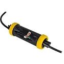 HEITRONIC Outdoor Kabelmuffe, IP68, beidseitig 4x 6-14mm, wasserdicht bis 1m Wassertiefe, UV-beständig, schwarz/gelb