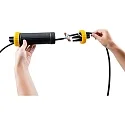 HEITRONIC Outdoor Kabelmuffe, IP68, beidseitig 4x 6-14mm, wasserdicht bis 1m Wassertiefe, UV-beständig, schwarz/gelb