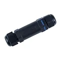 Outdoor Kabelverbinder, IP68, 3-polig, 11.5 x 2.65cm, wasserdicht, flammwidrig, frostfest, Kunststoff, schwarz