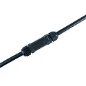 HEITRONIC Outdoor Kabelverbinder, IP68, 3-polig, 11.5 x 2.65cm, wasserdicht, flammwidrig, frostfest, Kunststoff, schwarz