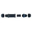 HEITRONIC Outdoor Kabelverbinder, IP68, 3-polig, 11.5 x 2.65cm, wasserdicht, flammwidrig, frostfest, Kunststoff, schwarz