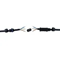 HEITRONIC Outdoor Kabelverbinder, IP68, 3-polig, 11.5 x 2.65cm, wasserdicht, flammwidrig, frostfest, Kunststoff, schwarz
