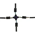 HEITRONIC Cross cable connector, 3-pin, IP68, black
