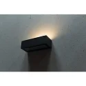 HEITRONIC Außenwandleuchte MADURA, IP54, eckig, Up/Down, mit optionaler Abschattungs-Platte, E27, anthrazit / Glas innenmattiert