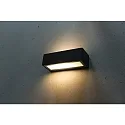 HEITRONIC Außenwandleuchte MADURA, IP54, eckig, Up/Down, mit optionaler Abschattungs-Platte, E27, anthrazit / Glas innenmattiert