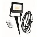 Outdoor LED Flutlichtstrahler KINGSTON RGB + CCT-Switch, IP44, 15W 1250lm 110°, mit Fernbedienung, dimmbar, anthrazit