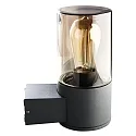 Outdoor Wandleuchte SANTORIN, E27, IP54, anthrazit / Rauchglas klar