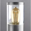 HEITRONIC Sockelleuchte NAXOS, IP44, 49cm, zylindrisch, E27 max. 6W, V2A Edelstahl / PC klar, für Lasergravur geeignet