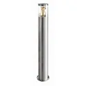 Standleuchte / Wegeleuchte NAXOS, IP44, 79cm, zylindrisch, E27 max. 6W, V2A Edelstahl / PC klar, für Lasergravur geeignet