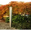 HEITRONIC Standleuchte / Wegeleuchte NAXOS, IP44, 79cm, zylindrisch, E27 max. 6W, V2A Edelstahl / PC klar, für Lasergravur geeignet