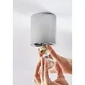 HEITRONIC Aufbaustrahler ADL9001, IP20, rund, GU10 max. 5W, 25° schwenkbar, Anschlusskabel mit Klemme, aluminium gebürstet
