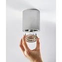 HEITRONIC Aufbaustrahler ADL9001, IP20, rund, GU10 max. 5W, 25° schwenkbar, Anschlusskabel mit Klemme, aluminium gebürstet