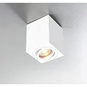 HEITRONIC Surface mounted spot ADL9001, square, GU10, IP20, 25° swiveling, white