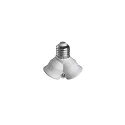HEITRONIC Lamp socket adapter plastic  DUO E27 to 2 x E27 max. 2 x 60W