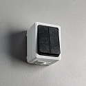 HEITRONIC Aufputz-Feuchtraum Schalterserie MONSUN Serien-/Wechselschalter Lichtgrau/Anthrazit IP44