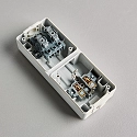 HEITRONIC Aufputz-Feuchtraum Schalterserie MONSUN Aus-/Wechselschalter Steckdosenkombination mit Deckel Lichtgrau/Anthrazit IP44