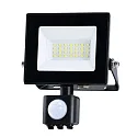 Outdoor LED Flutlichtstrahler BOLTON 2.0, mit Sensor, IP44, 50cm Kabel (offen), schaltbar, Alu schwarz, 20W 3000K 1620lm