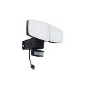 Solar LED Doppel-Flutlichtstrahler DUPLEX, IP54, mit Sensor, 12W 3000/4100/6500K 1200lm, dimmbar, ABS / PC, schwarz