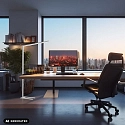 HEITRONIC LED Office-Stehleuchte LINEAR, Up/Down, 60W 3000-6500K (Tunable White) 7500lm, UGR<16, mit Touch-Panel, dimmbar, weiß