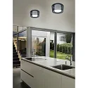 Helestra Deckenleuchte CANIO, E27, IP30, mattweiß / Innenglas opalweiß, Glas amber