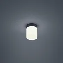 LED Bad-Deckenleuchte KETO, zylindrisch, IP44, 6W 2900K 410lm, CRi >90, schaltbar, Stahl / Glas, mattschwarz
