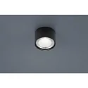 LED Aufbau-Deckenleuchte KARI, IP30, Rund, Ø 11.5cm, 12W 2700K 1030lm, CRi >90, dimmbar, mattschwarz