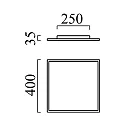 LED Decken-Flächenleuchte RACK, IP20, 40 x 40cm, 21W 2900K 1800lm, CRi >90, dimmbar, mattschwarz