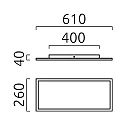 Helestra LED Deckenleuchte RACK, IP20, 61 x 26cm, 22W 2900K 1730lm, CRi >90, dimmbar, mattschwarz