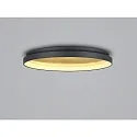 Helestra ceiling luminaire MORI CCT Switch, with diffuser IP20, black matt, gold leaf dimmable