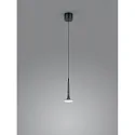 pendant luminaire FLUTE 1 flame IP20, satined, black chrome dimmable