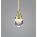 LED Pendelleuchte DEEP, 5.5W 2700K 450lm, CRi >90, Pendel 10-180cm, Aluminium / Glas teilsatiniert, mattgold