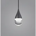 Helestra LED Pendelleuchte DEEP, 5.5W 2700K 450lm, CRi >90, Pendel 10-180cm, Aluminium / Glas teilsatiniert, schwarz eloxiert
