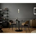 Helestra pendant luminaire LIDOS 1 flame, direct / indirect IP20, black matt, gold leaf dimmable